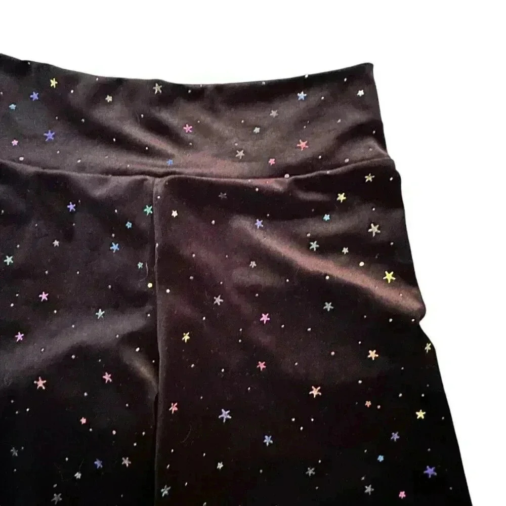 Wild Rich Kids Bikers Shorts Adult size Small black velvet w/metalic stars - Picture 3 of 6